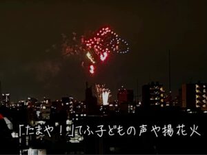 「たまや！」てふ子どもの声や揚花火