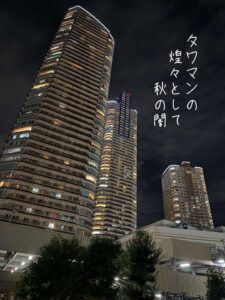 タワマンの煌々として秋の闇