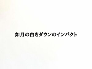 如月の白きダウンのインパクト