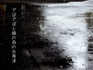 ざばざばと緑の雨の水飛沫(しぶき)