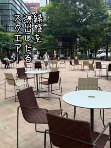 緑陰を演出したるスクエアー
