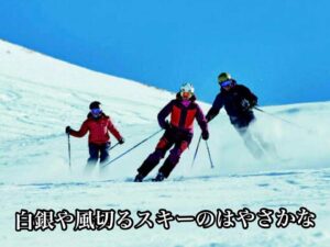 白銀や風切るスキーのはやさかな